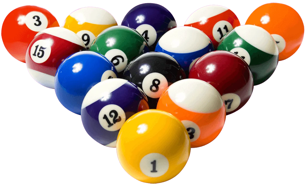 A rack of pool balls